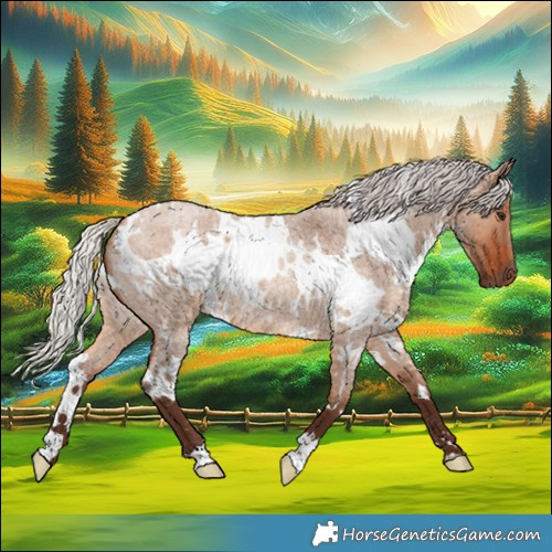 Horse Color:White Spotted Silver Brown Roan Dun 