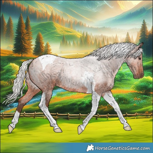 Horse Color:Silver Bay Roan Tobiano