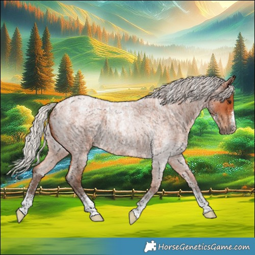 Horse Color:Powder White Silver Bay Roan