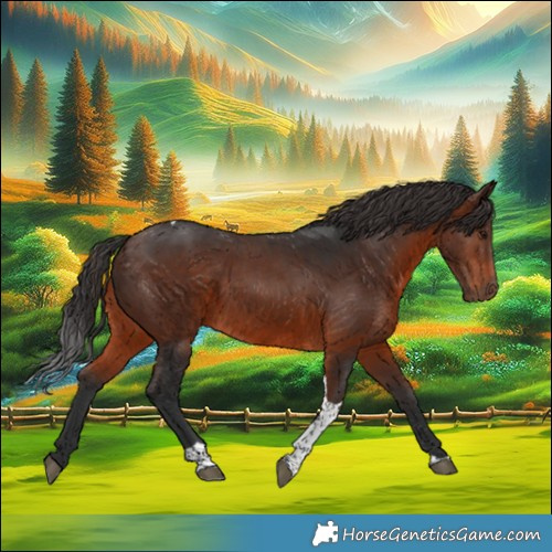 Horse Color:Brown Tobiano Rabicano 