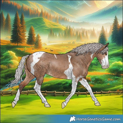 Horse Color:Silver Brown Dun Sabino Tobiano 