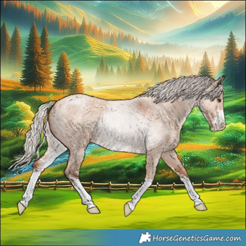 Horse Color:Silver Bay Roan Dun Sabino