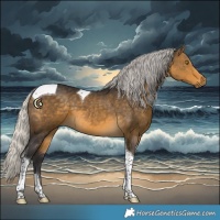 Horse Color:Silver Buckskin Tobiano 