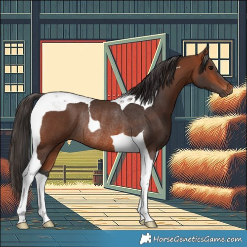 Horse Color:Bay Tobiano Rabicano 