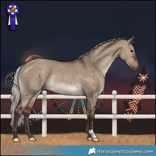 Horse Color:Silver Bay Dun Rabicano 