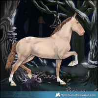 Horse Color:Gold Champagne Dun Tobiano Varnish 