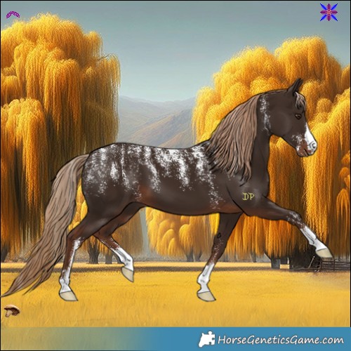 Horse Color:Powder White Liver Chestnut 