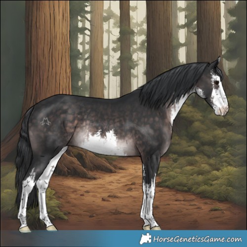 Horse Color:Platinum White Spotted Brown Rabicano 