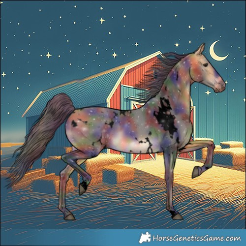 Horse Color:Void Nacre White Spotted Buckskin