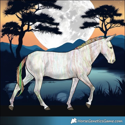 Horse Color:Painted Silver Bay Ice Roan 