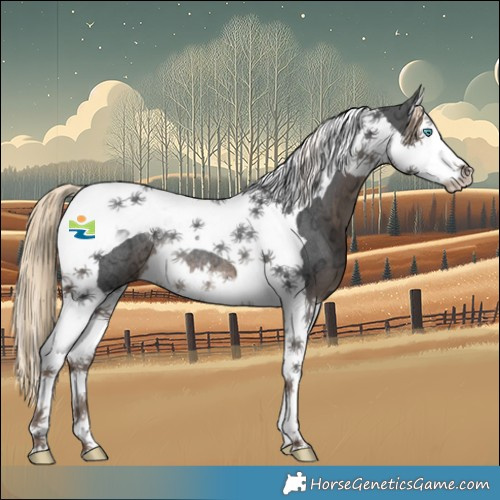 Horse Color:Liver Chestnut Ice Splash Tobiano Rabicano 