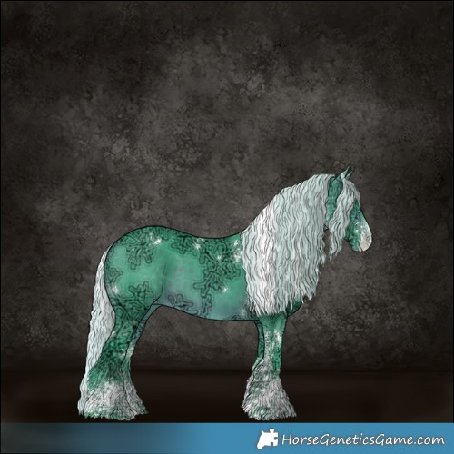 Horse Color:Watercolor White Spotted Silver Brown Ice Varnish Rabicano 