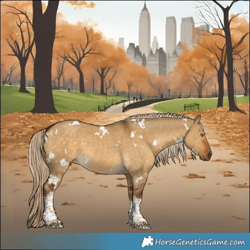 Horse Color:White Spotted Chocolate Palomino Dun Tobiano 