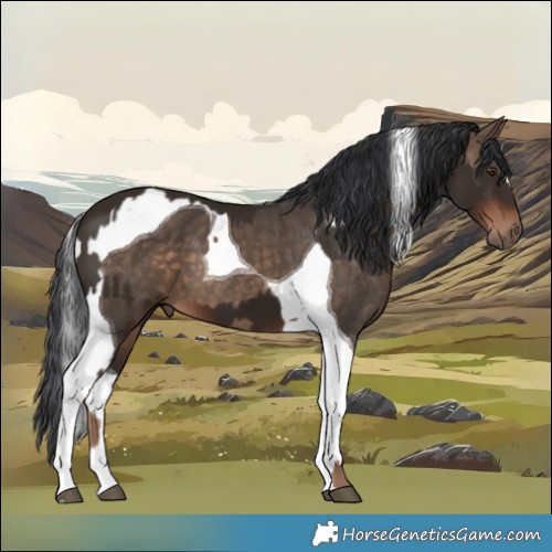 Horse Color:Liver Chestnut  and Brown Dun Tobiano 