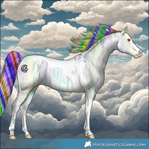 Horse Color:Painted Nacre Silver Bay Chinchilla Ice Tobiano 