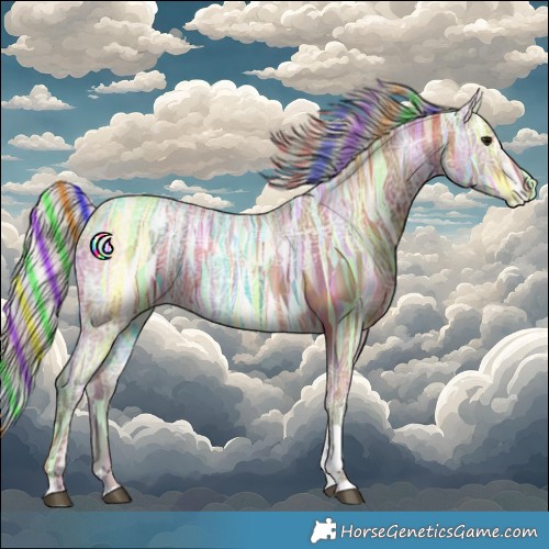 Horse Color:Painted Nacre Silver Bay Ice Tobiano 