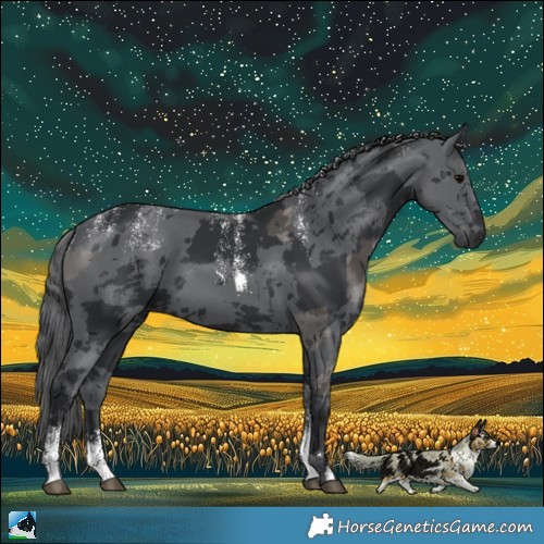 Horse Color:Powder White Black Merle