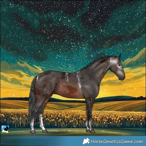 Horse Color:Powder White Gray Bay Merle