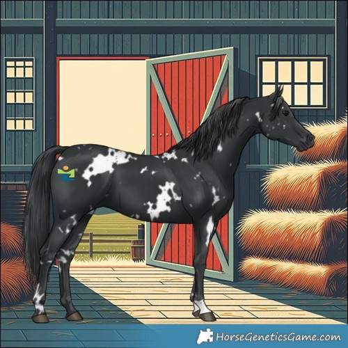 Horse Color:White Spotted Black 