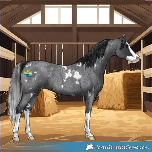 Horse Color:White Spotted Blue Roan Splash 