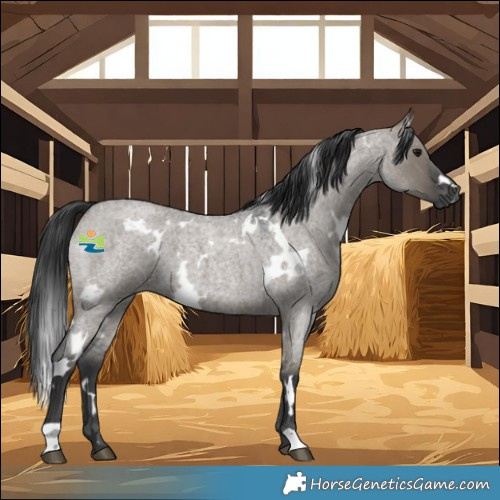 Horse Color:White Spotted Grullo Roan 