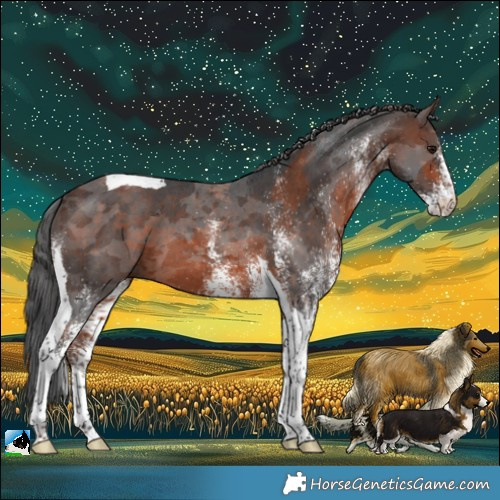 Horse Color:White Spotted Brown Merle Tobiano 