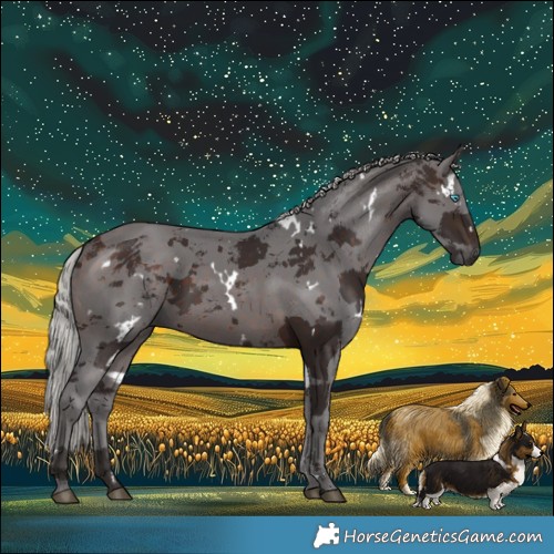 Horse Color:White Spotted Silver Brown Merle 