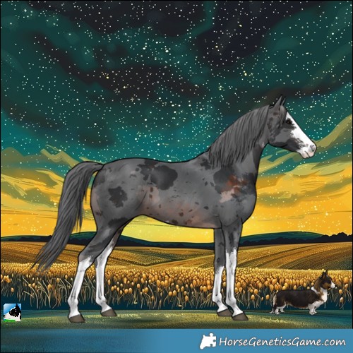 Horse Color:White Spotted Brown Merle