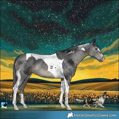 Horse Color:Black Merle Tobiano