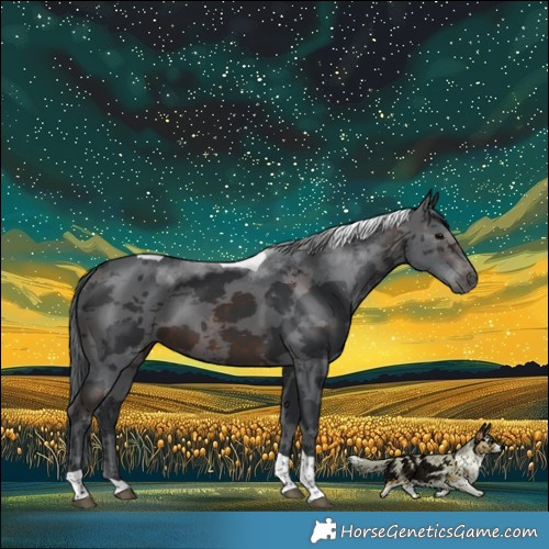 Horse Color:Brown Merle Tobiano