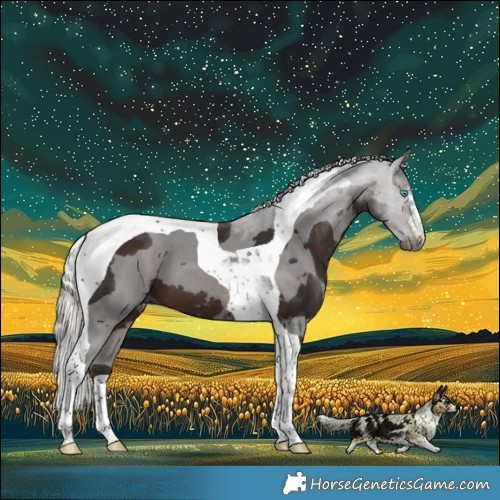 Horse Color:Silver Brown Merle Tobiano 