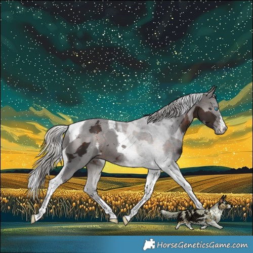 Horse Color:Silver Brown Merle Tobiano