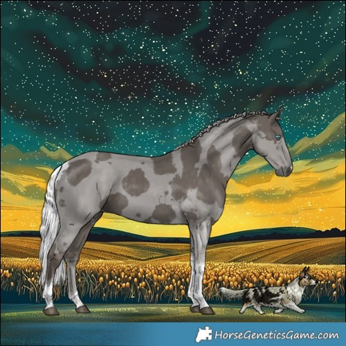 Horse Color:Silver Black Merle Tobiano 