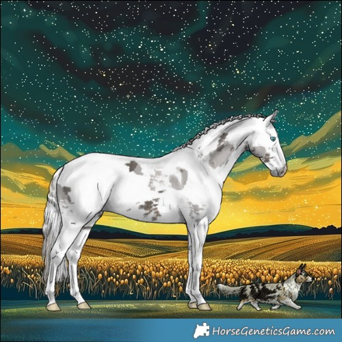 Horse Color:Silver Black Merle Tobiano 