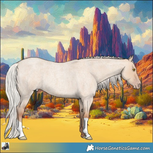 Horse Color:Silver Classic Champagne Roan Dun 