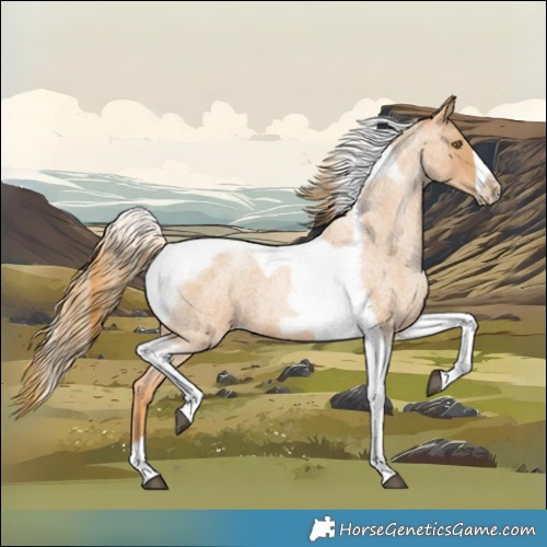 Horse Color:Red Roan Pearl Tobiano Frame 