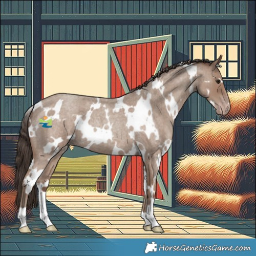 Horse Color:White Spotted Classic Champagne Roan 