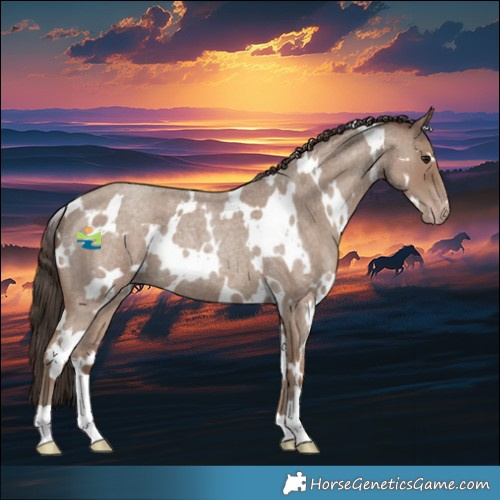 Horse Color:White Spotted Classic Champagne Roan 