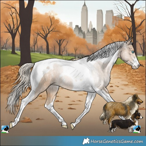 Horse Color:Powder White Chocolate Palomino Pearl Tobiano