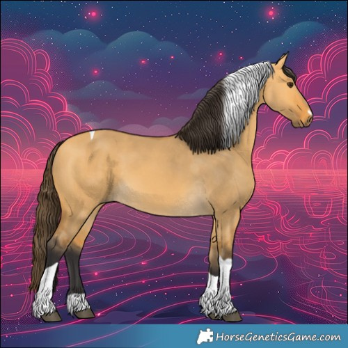 Horse Color:Buckskin Dun Tobiano