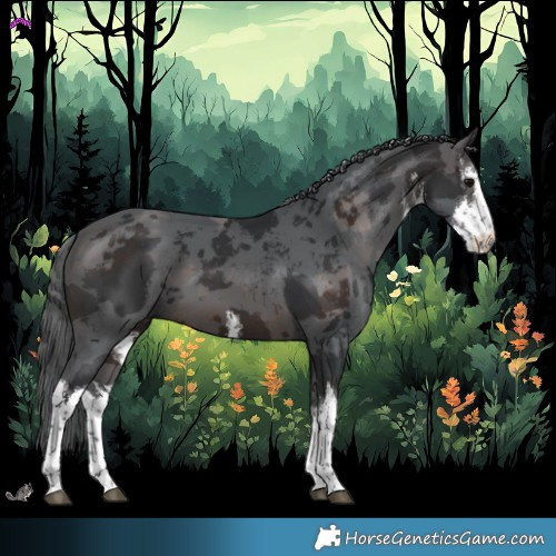 Horse Color:White Spotted Brown Merle 