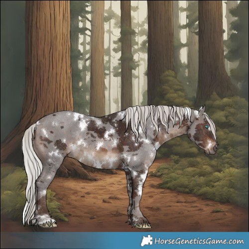 Horse Color:White Spotted Silver Brown Merle 