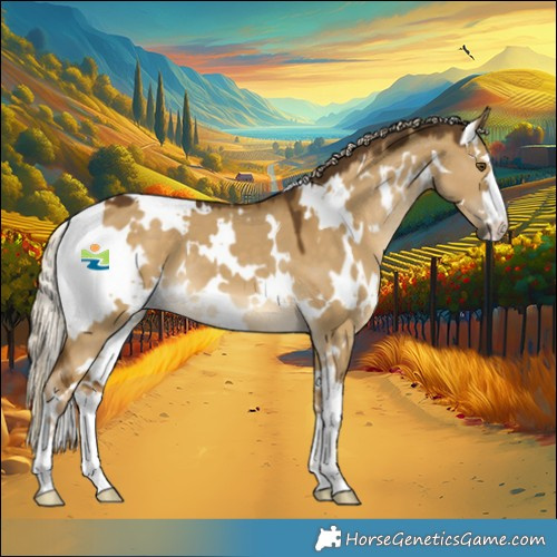 Horse Color:White Spotted Chocolate Palomino Dun Mushroom