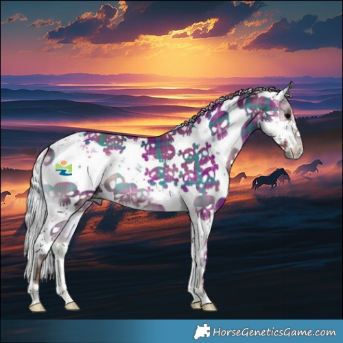 Horse Color:Plaid  White Spotted Silver Blue Onyx Sabino 