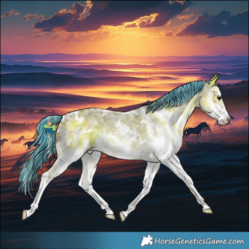 Horse Color:Painted White Spotted Silver Black Ice 