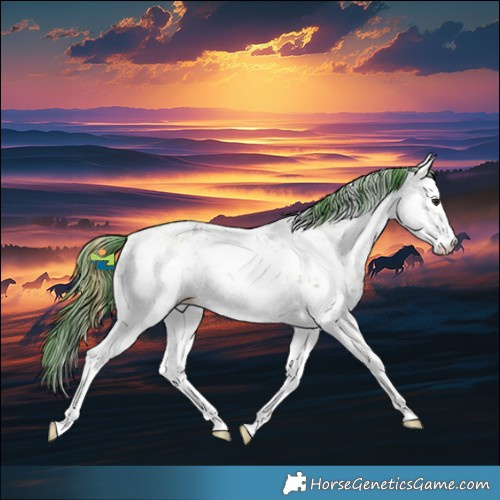 Horse Color:Watercolor White Spotted Buckskin Ice Dun Sabino 