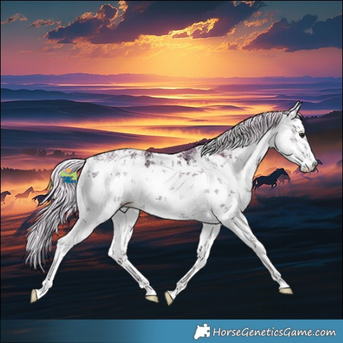 Horse Color:Watercolor White Spotted Silver Brown Ice Dun Sabino 
