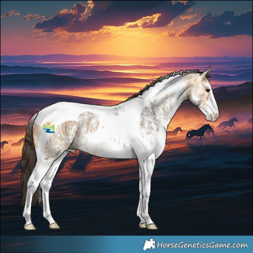 Horse Color:White Spotted Buckskin Ice Tobiano 
