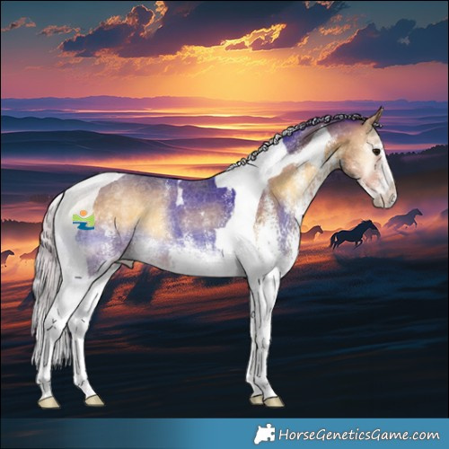 Horse Color:White Spotted Silver Buckskin Onyx Tobiano 