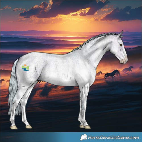 Horse Color:Watercolor White Spotted Silver Buckskin Ice Roan Dun 